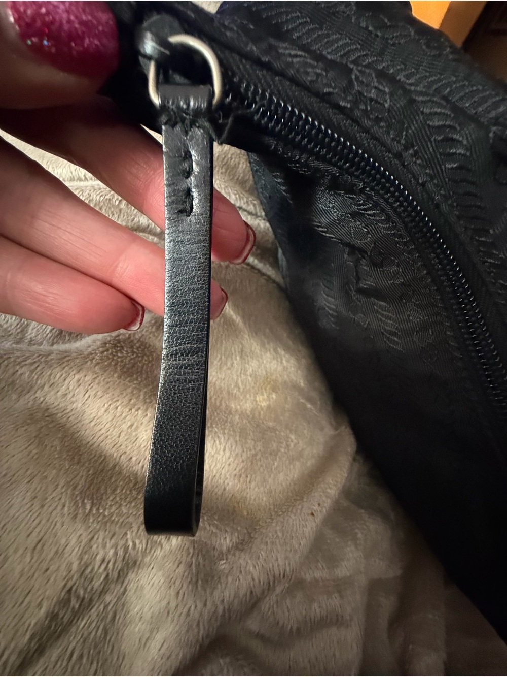 PRADA Tessuto Nylon Pochette, in Signature Logo Design & Matte Silver Hardware - Picture 9 of 14